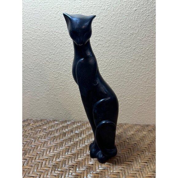 Vintage Art Nouveau Siamese Cat Statue Figurine 11.5" Tall - Picture 1 of 7